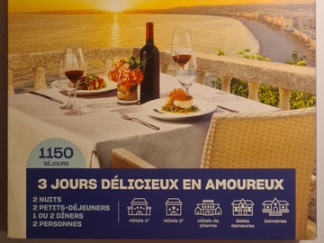 Vente: Coffret Smartbox "3 jours délicieux en amoureux" (179,90€)