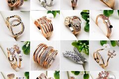 Buy Now: 50PCS Fashion Rose Gold Zircon Rhinestone Ring