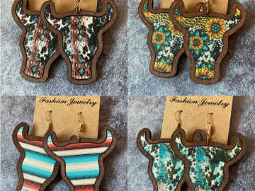 Buy Now: 40 Pairs Vintage Bohemian Wooden Print Earrings