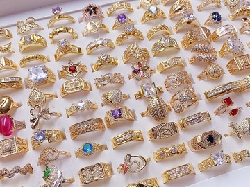 Buy Now: 50PCS Gold Exaggerated Ring Fashion Zircon Bracelet