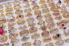 Comprar ahora: 50PCS Gold Exaggerated Ring Fashion Zircon Bracelet