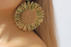 Buy Now: 40Pairs Bohemian Raffia Braided Floral Sunflower Holiday Earrings