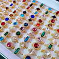 Comprar ahora: 100PCS Fashion Rhinestone Alloy Colored Glass Ring