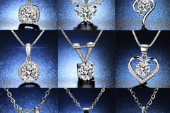Buy Now: 50PCS imitation moissanite heart-shaped pendant necklace
