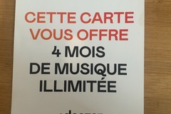 Vente: Carte Deezer premium - family 4 mois (48€)