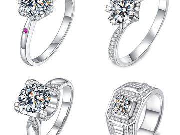 Buy Now: 100PCS Fashionable Zircon Imitation Moissanite Ring