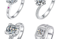 Comprar ahora: 100PCS Fashionable Zircon Imitation Moissanite Ring