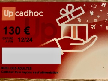 Vente: Carte cadeau Up Cadhoc (130€)