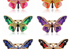 Buy Now: 50pcs fashion alloy rhinestone butterfly brooch for women