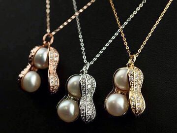 Buy Now: 50pcs imitation freshwater pearl peanut pendant necklace