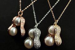 Comprar ahora: 50pcs imitation freshwater pearl peanut pendant necklace