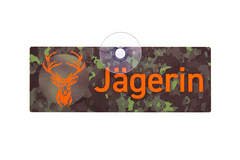 Verkaufen: Jägerin orange Jagdschilder fürs Auto mit Saugnapf 