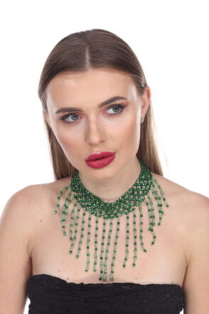 20 ASSORTED BEADED CHOKER WITH FRINGES
