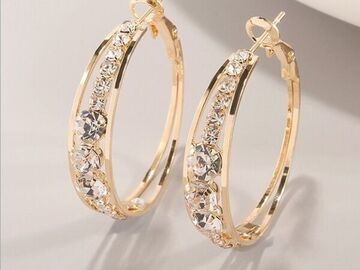 Buy Now: 100 pairs of rhinestone-encrusted large hoop earrings
