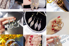 Buy Now: 50 Pairs of Exaggerated Fashionable Rhinestone Earrings