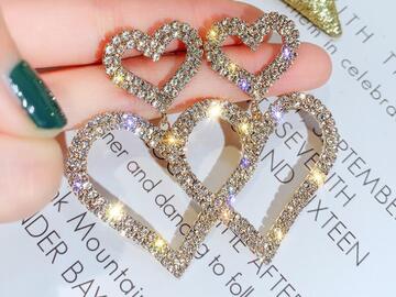 Bulk Lots: 50 Pairs of Versatile Long Heart Drop Earrings