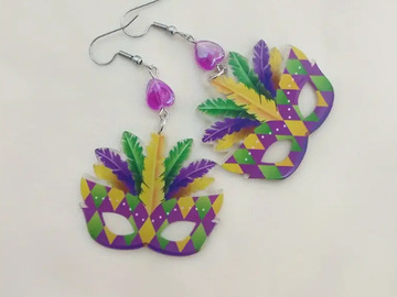 Bulk Lots: 50 Pairs of Sparkling Exaggerated Mask Earrings