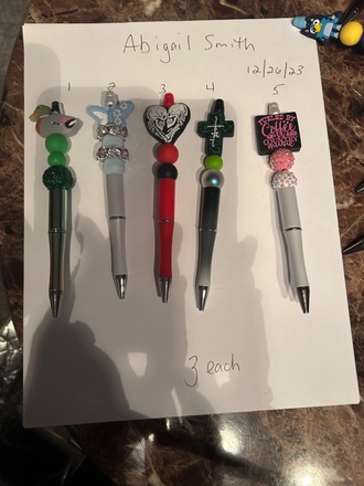 new lot of 100 beaded pens 