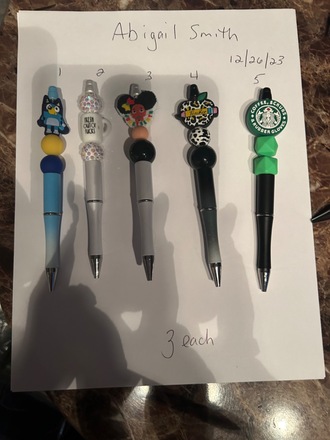 new lot of 100 beaded pens 