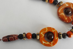 Vente au détail: collier  et bracelet femme tons d'automne