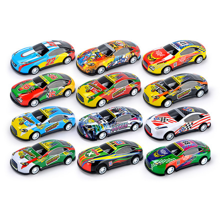 300pcs Mixed lot Mini graffiti metal pull-back toy car