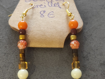 Sale retail: Boucles d'oreilles avec perles orange