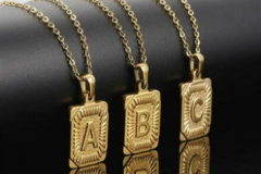 Buy Now: 52 Pcs Gold Plated Initial Capital A-Z Necklaces