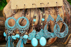 Comprar ahora: 32 Pairs Vintage Turquoise Long Tassel Drop Earrings