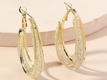 Bulk Lots: 40 pairs of stylish and high-end mesh large earrings