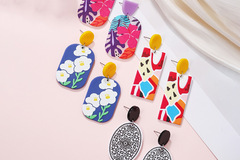 Comprar ahora: 50 pairs of acrylic art painted flower stud earrings