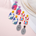 Buy Now: 50 pairs of acrylic art painted flower stud earrings