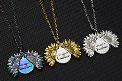 Buy Now: 50PCS Sunflower Double Sided Pendant Necklace