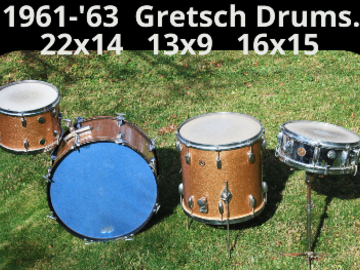 Selling with online payment: 1963  Champgne Sparkle Gretsch Drums. 