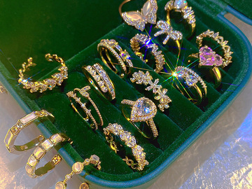 Buy Now: 50 Pcs Luxury Zircon Rhinestone Female Ring