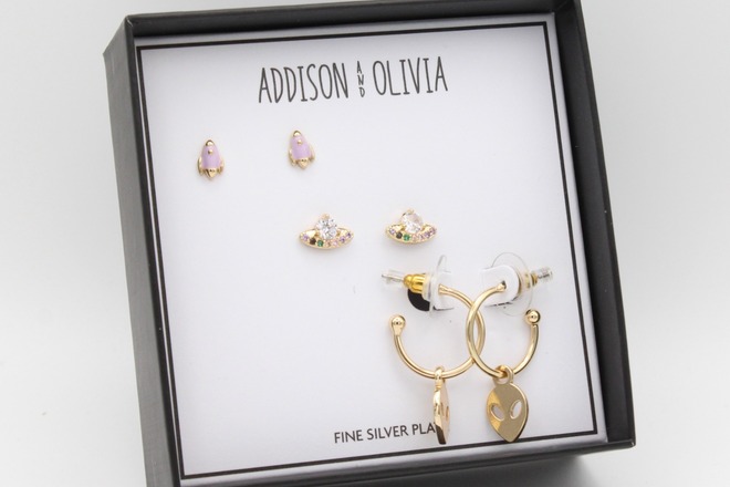 12 pc Fine Silver Plate Alien UFO Jewelry Gift Box Sets $288 Msrp