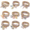 Comprar ahora: 60pcs stretch rhinestone pendant three color set bracelet