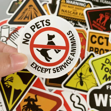  5000pcs Waterproof Removable Warning Sign Graffiti Sticker 