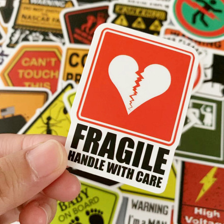  5000pcs Waterproof Removable Warning Sign Graffiti Sticker 