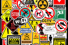 Buy Now:  5000pcs Waterproof Removable Warning Sign Graffiti Sticker 