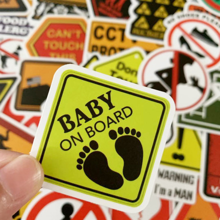  5000pcs Waterproof Removable Warning Sign Graffiti Sticker 