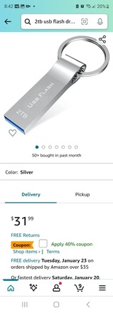 40 Ct USB Memory Stick | Portable High Speed Jump Drive 