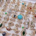 Buy Now: 50pcs fashionable exaggerated color-preserving rhinestone ring