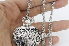 Buy Now: 30 Pcs Heart Shape Necklace Quartz Pocket Watch Valentines Gift