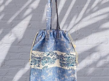  : Elsa Draw string bag Small gift bag Hong Kong 852 Design Blue