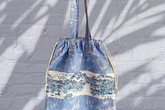 : Elsa Draw string bag Small gift bag Hong Kong 852 Design Blue