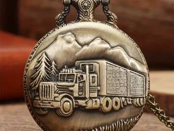 Buy Now: 30 Pcs Vintage Bronze Truck Pattern Quartz Pocket Watch