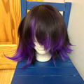 Selling with online payment: Short black wig with purple highlights