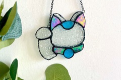  : Clear and Iridescent Lucky Cat Head