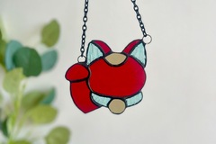  : Red and Blue Lucky Cat Head