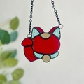  : Red and Blue Lucky Cat Head